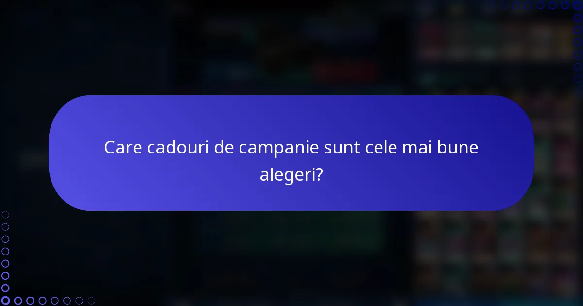 Care cadouri de campanie sunt cele mai bune alegeri?