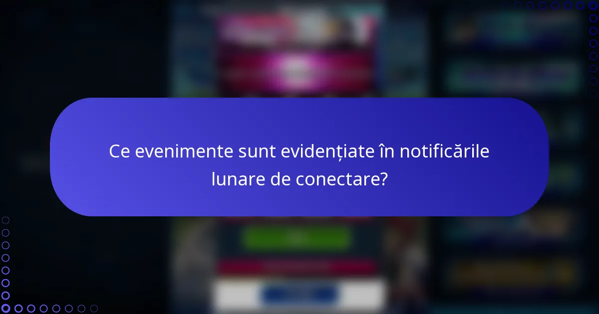 Ce evenimente sunt evidențiate în notificările lunare de conectare?