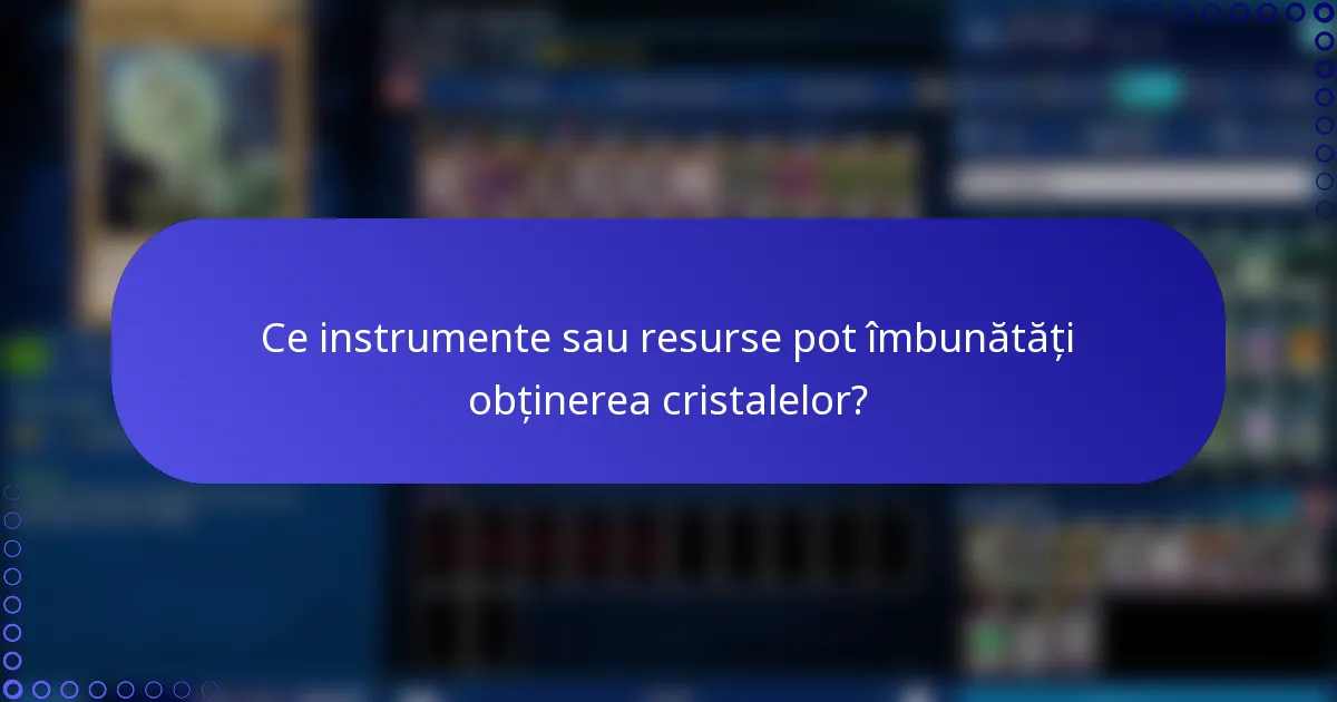 Ce instrumente sau resurse pot îmbunătăți obținerea cristalelor?