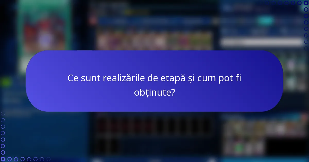 Ce sunt realizările de etapă și cum pot fi obținute?